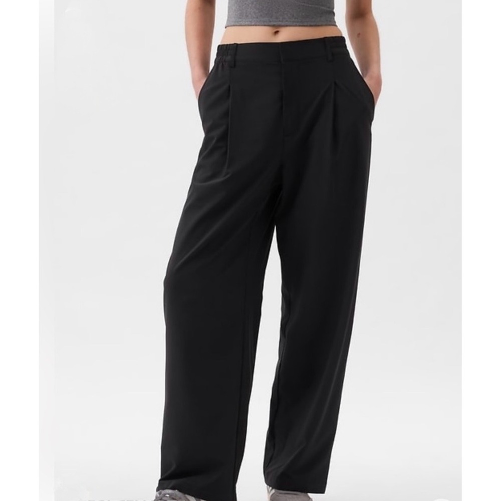 Gap Fit Womens Black Runaround High Rise Lightweight Pants Large Petite New